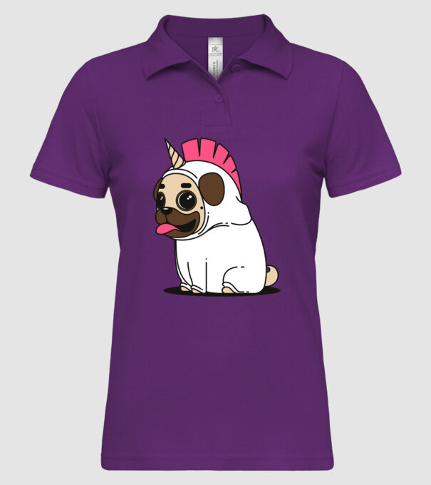 Pug Unicorn model mentă pe tricou