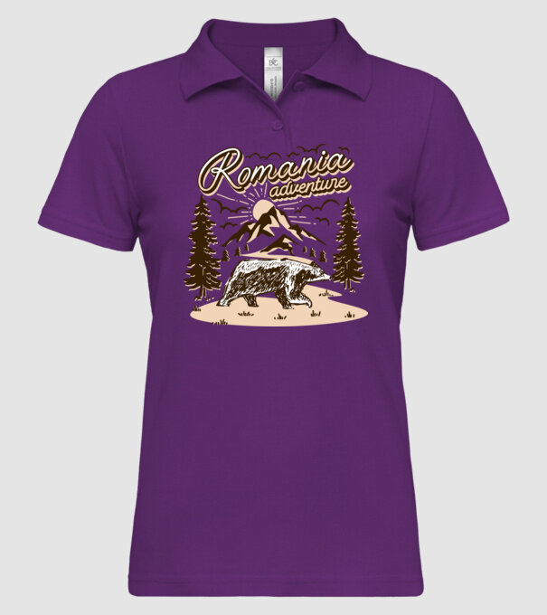 Romania bear adventure model mentă pe tricou