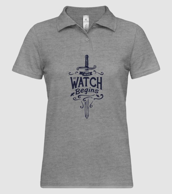 And now my watch begins model gri pe tricou