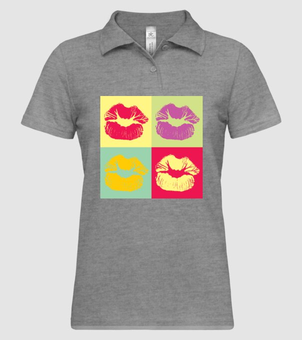 Pop Art Kiss model gri pe tricou