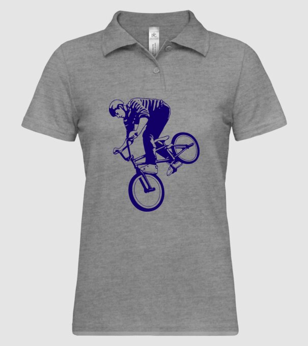 BMX stunt model gri pe tricou