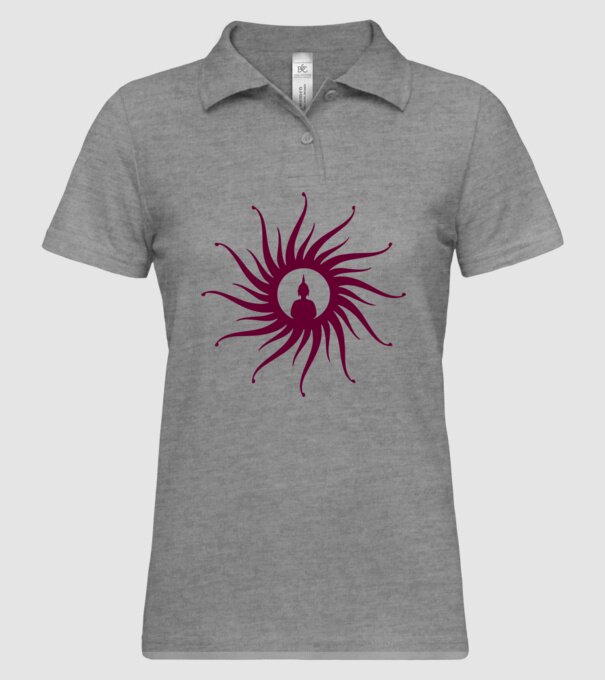 buddha circle model gri pe tricou