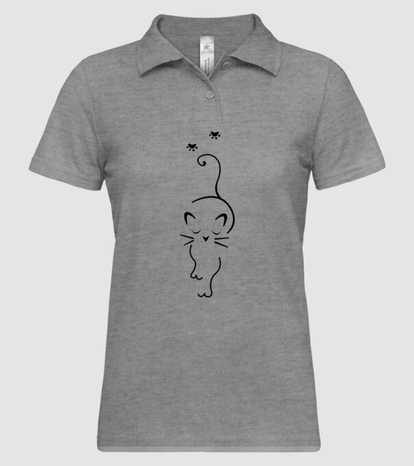 Cat walk model gri pe tricou