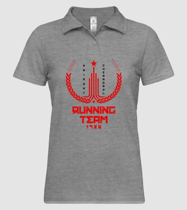 Chernobyl Running team model gri pe tricou
