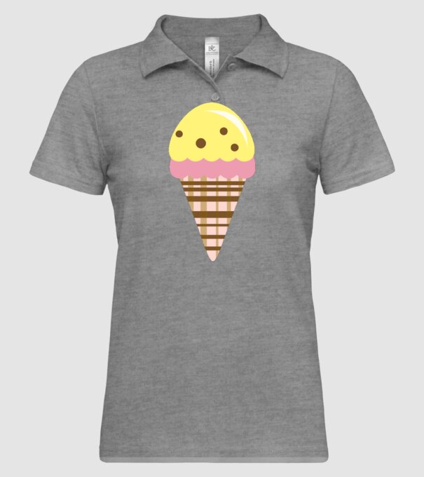 înghețată model gri pe tricou