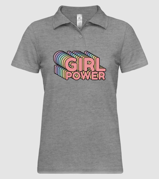 Girl power model gri pe tricou