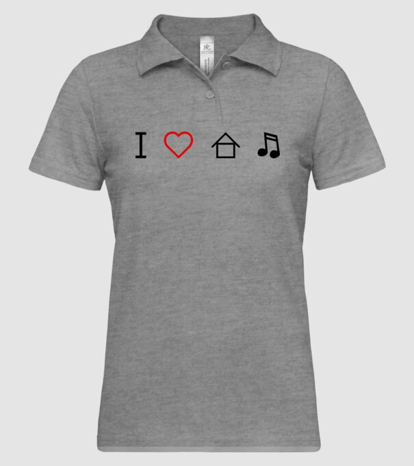 I love house music model gri pe tricou