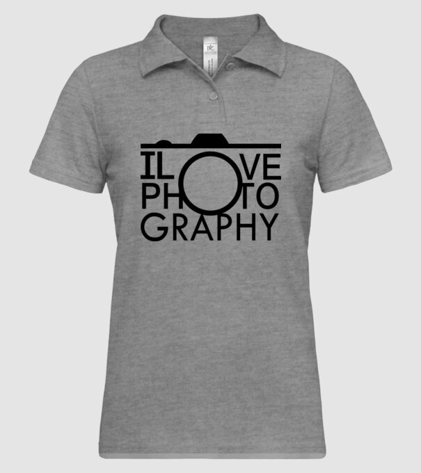 I love photography model gri pe tricou
