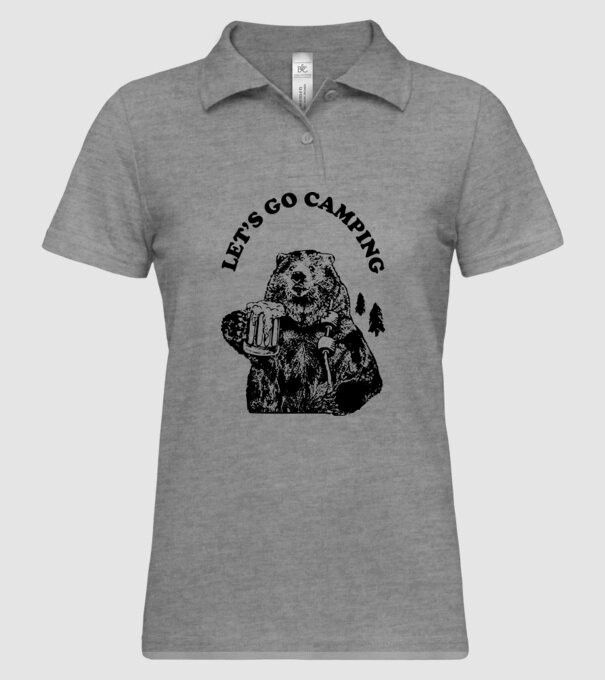 Lets go camping model gri pe tricou