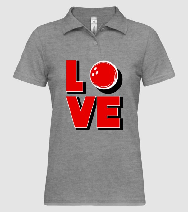 Love bowling model gri pe tricou