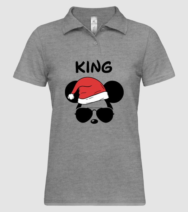 mickey santa king model gri pe tricou