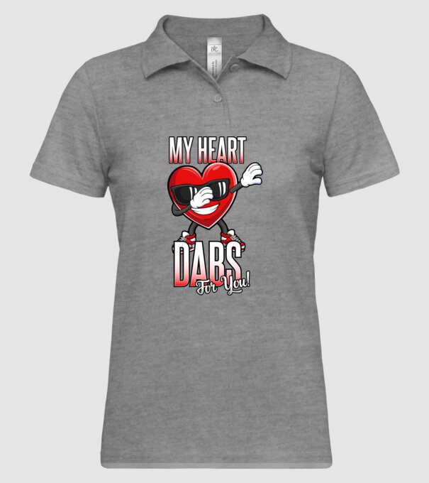 My Heart Dabs For You model gri pe tricou