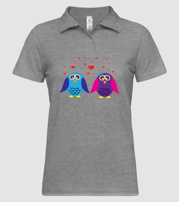 Owl Love model gri pe tricou