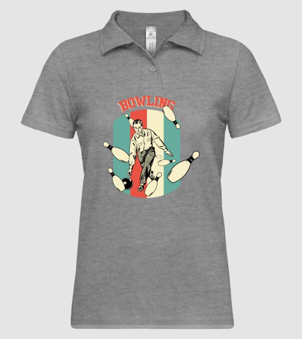 Retro Bowling model gri pe tricou