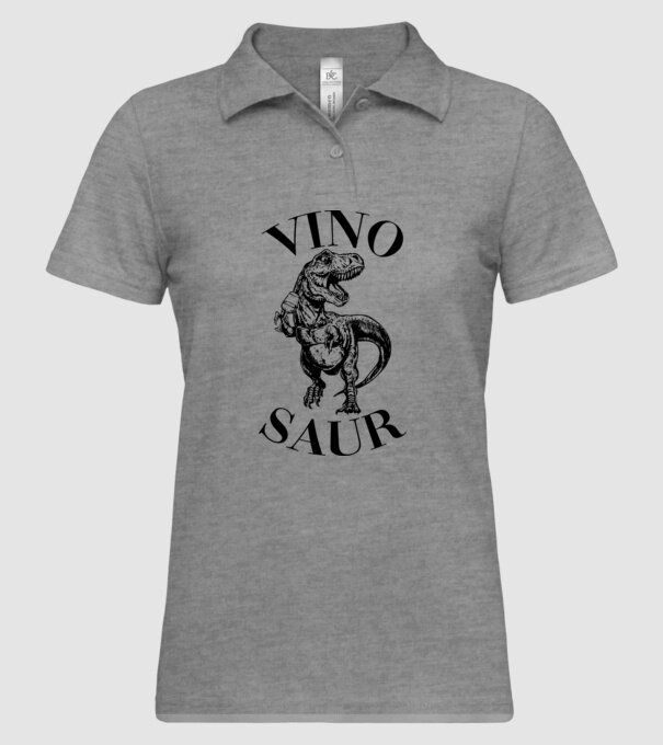 Vinosaur model gri pe tricou