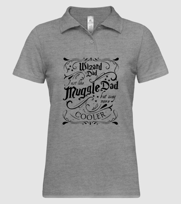 Wizard dad model gri pe tricou