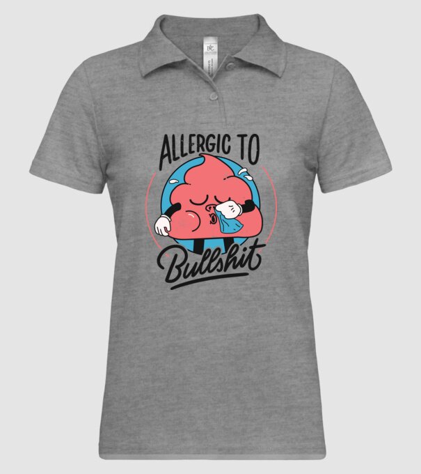 Allergic to bullshit antisocial model gri pe tricou