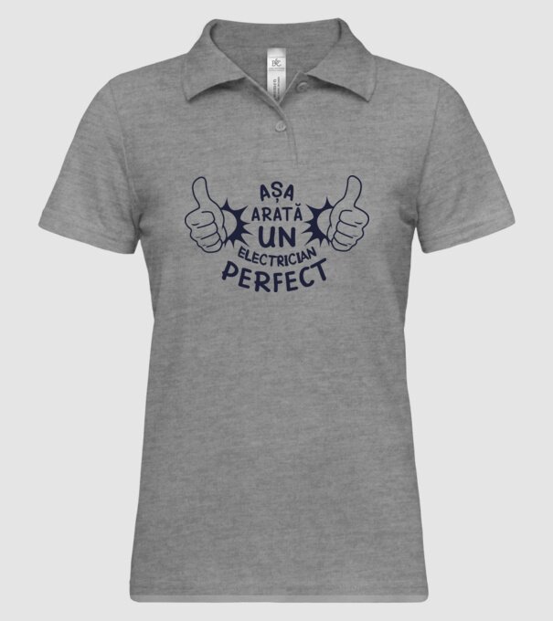 Așa arată un ELECTRICIAN perfect model gri pe tricou