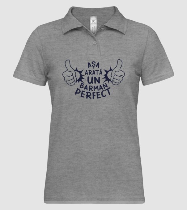 Așa arată un BARMAN perfect model gri pe tricou
