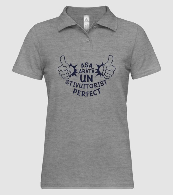 Așa arată un STIVUITORIST perfect model gri pe tricou