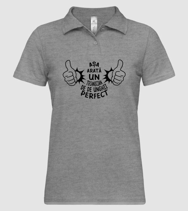 Așa arată un TEHNICIAN DE UNGHII perfect model gri pe tricou