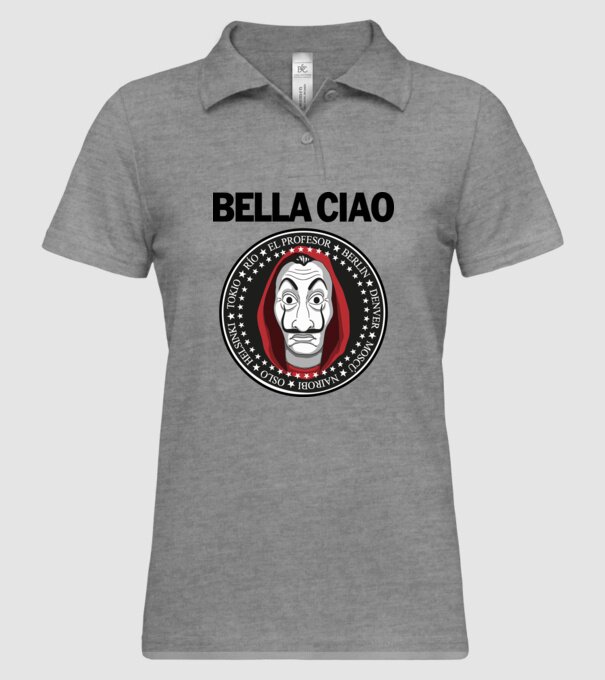 bella ciao stroke model gri pe tricou