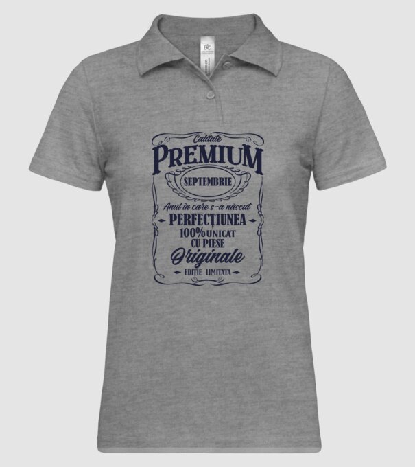 calitate premium -septembrie - anul în care s-a născut - perfecțiunea - 100% unicat, cu piese originale, ediție limitată model gri pe tricou