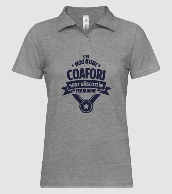Cei mai buni coafori sunt născuți în Februarie model gri pe tricou