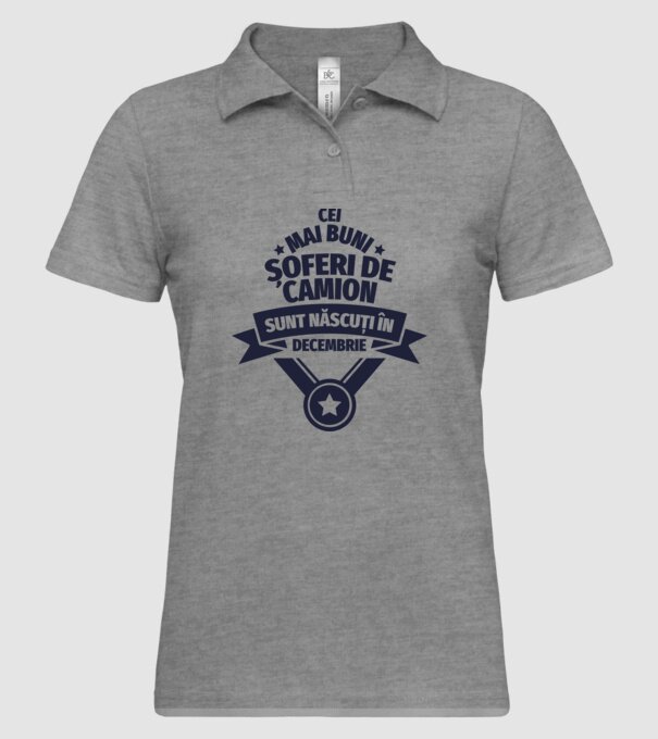 Cei mai buni șoferi de camion sunt născuți în Decembrie model gri pe tricou