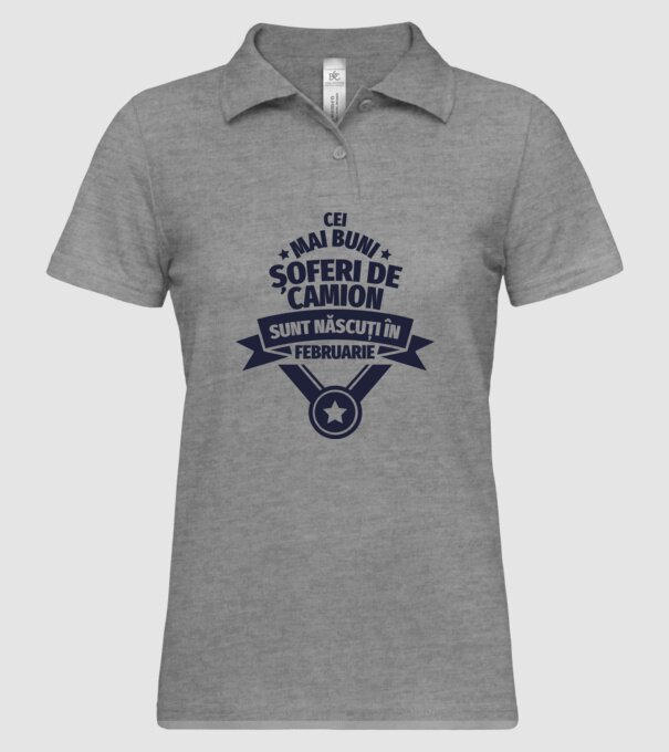 Cei mai buni șoferi de camion sunt născuți în Februarie model gri pe tricou