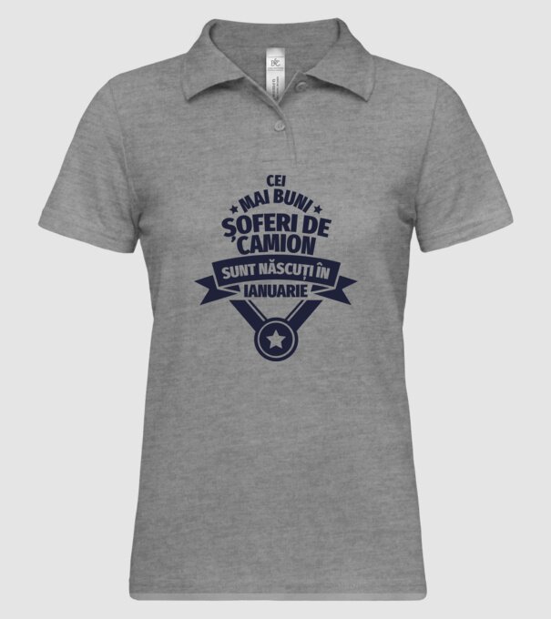 Cei mai buni șoferi de camion sunt născuți în Ianuarie model gri pe tricou