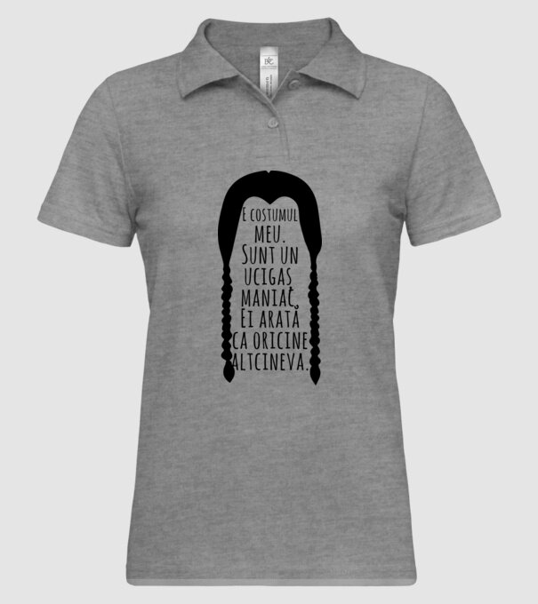 E costumul meu. Sunt un ucigaș maniac. Ei arată ca oricine altcineva. model gri pe tricou