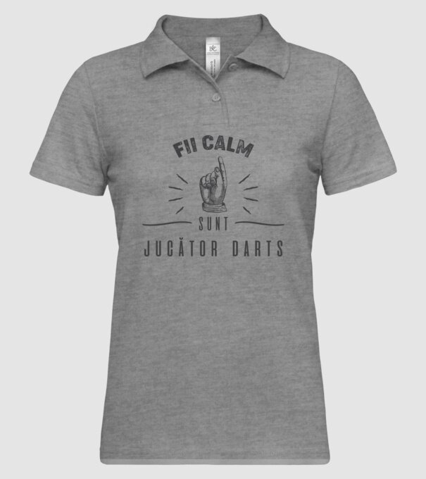 fii calm, sunt jucător darts model gri pe tricou