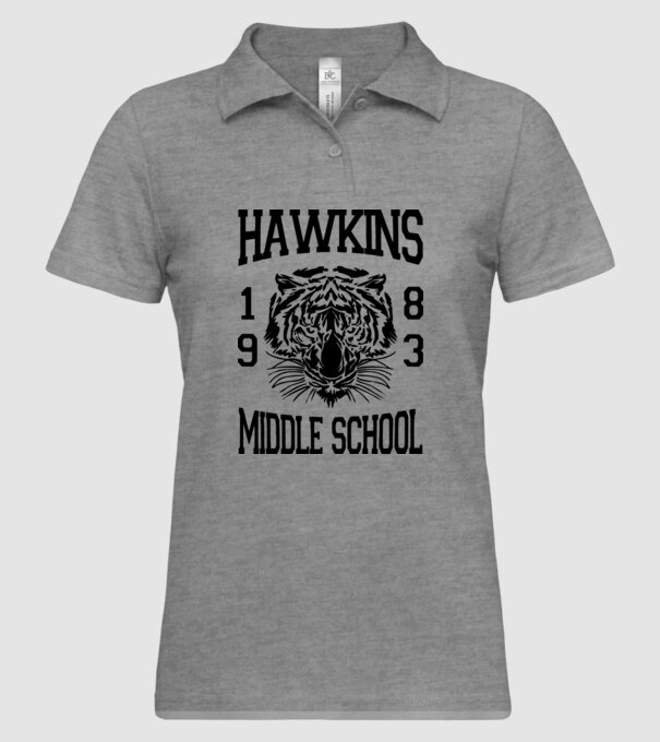 hawkins middle school 83 model gri pe tricou