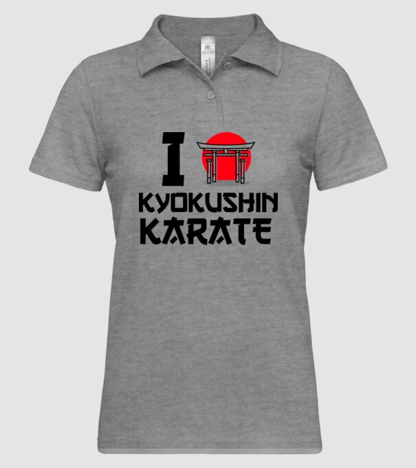 I love Kyokushin Karate model gri pe tricou