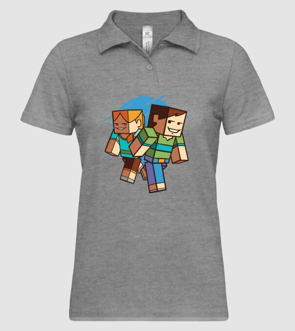 Minecraft model gri pe tricou
