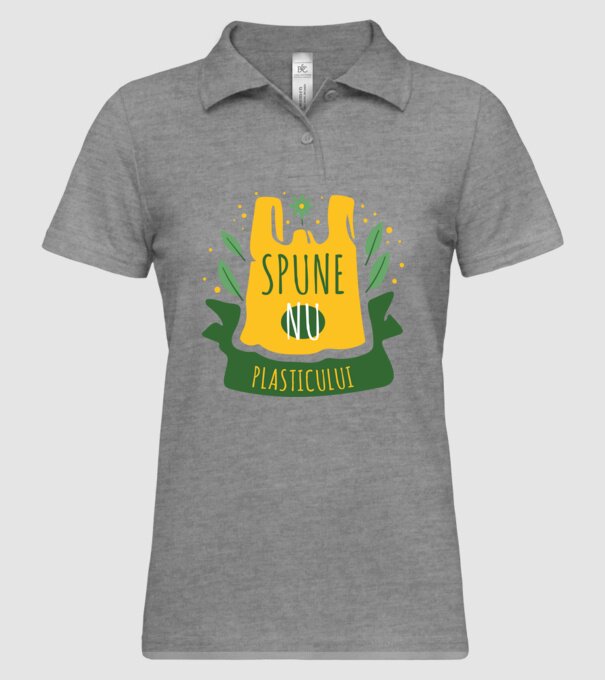 spune nu plasticului model gri pe tricou