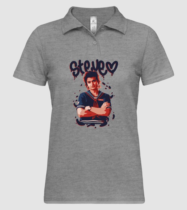 steve stranger things model gri pe tricou