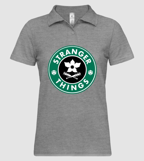 stranger things starbucks model gri pe tricou