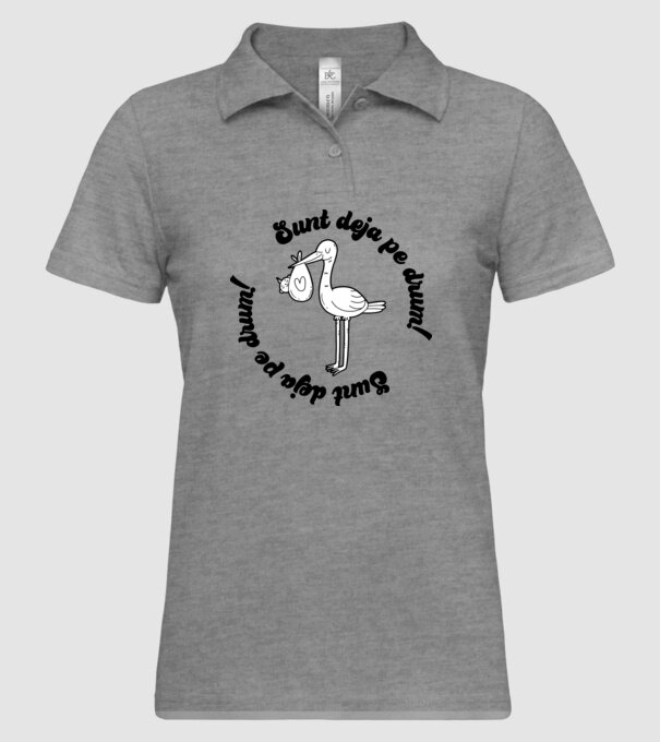 Sunt deja pe drum model gri pe tricou