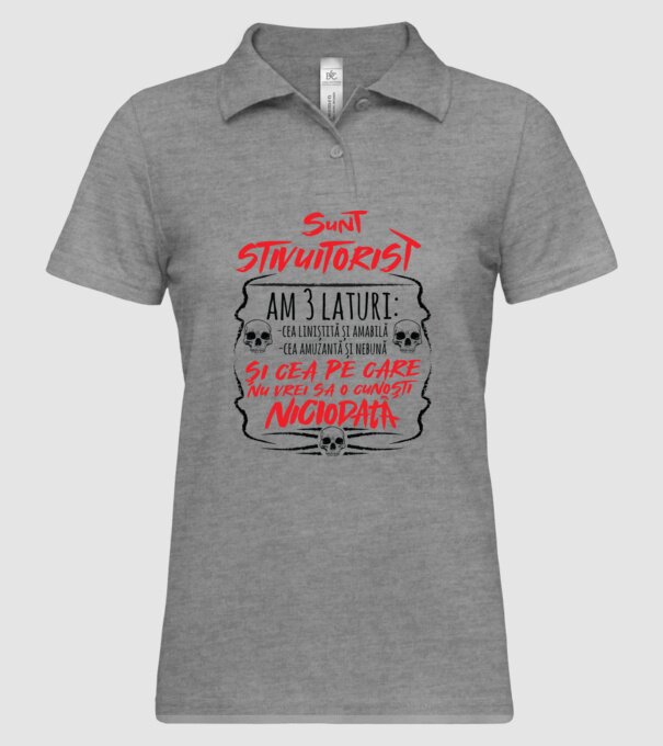 sunt stivuitorist am 3 laturi model gri pe tricou