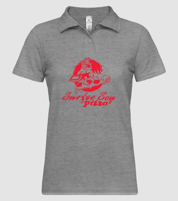 surfer boy pizza stranger things model gri pe tricou