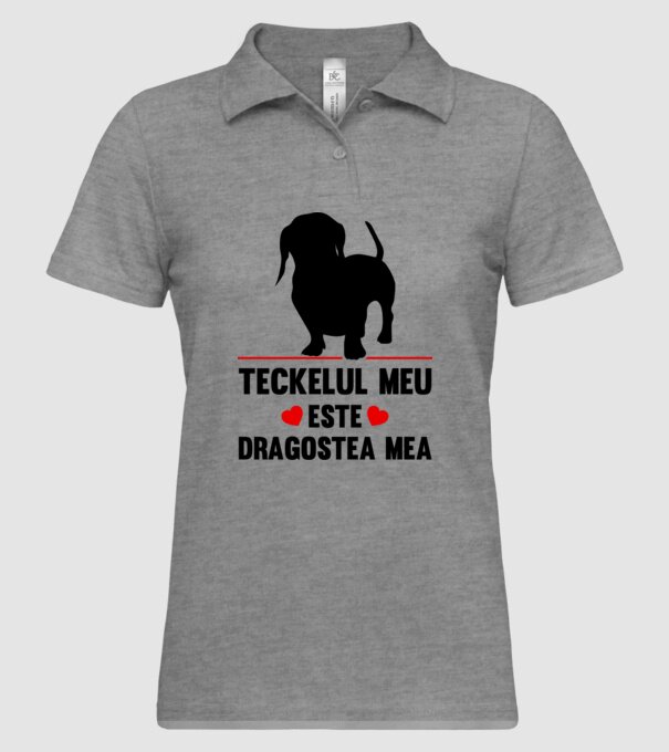 teckelul meu este dragostea mea model gri pe tricou
