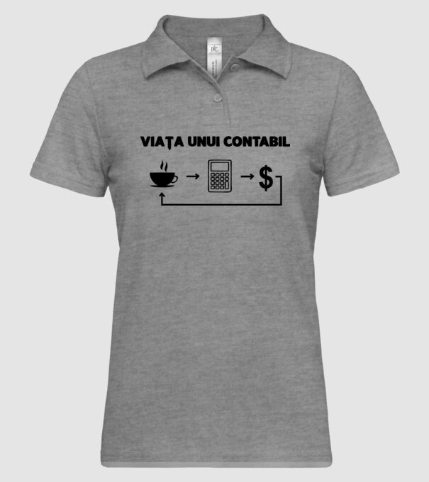 Viața unui contabil model gri pe tricou