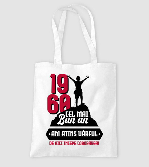 1960 cel mai bun an. Am atins vârful, de aici începe coborârea. model alb pe tricou