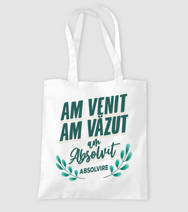 Absolvire model alb pe tricou