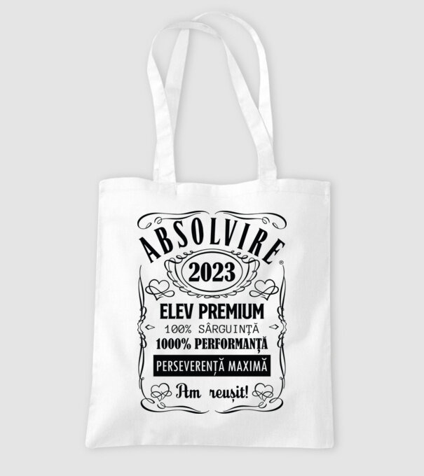 Absolvire Premium model alb pe tricou