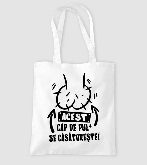 Acest - cap de pulă - se căsătorește! model alb pe tricou