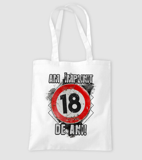 Am împlinit 18 de ani! model alb pe tricou