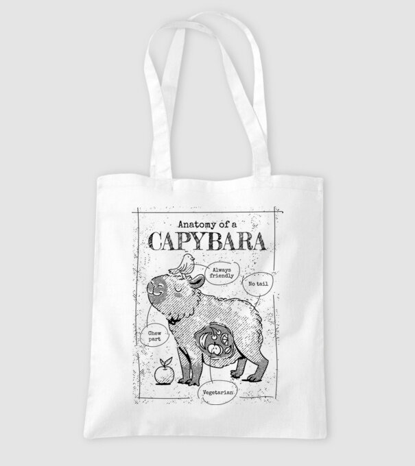 Anatomy of a Capybara model alb pe tricou